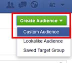 Create your first facebook custom audience to retarget to