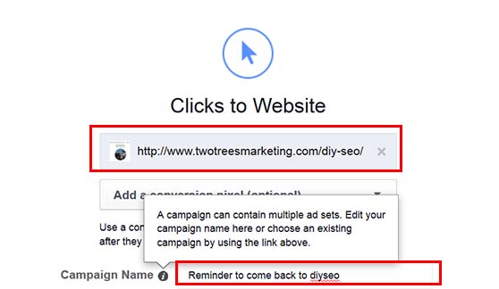 Give your remarketing campaign a name to remember it by